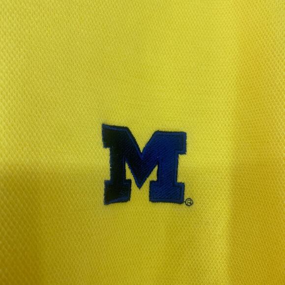 NIKE Team University of Michigan Maize Navy Golf Polo Gameday Mens XL - Picture 5 of 8
